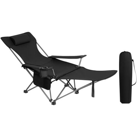 Chaise de Camping Relax Multi-Position avec Repose-Pieds – Fauteuil Pliable Jardin Camping Plage Outdoor