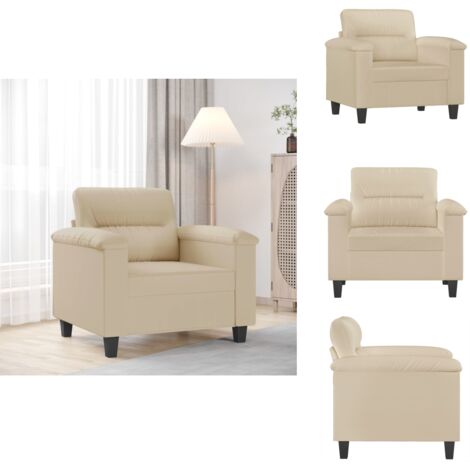 Chaise de canapé crème 60 cm tissu microfibre - Fauteuil - Chaise De Canapé - Canapé Créme - Canapé Moderne - Canapé Design