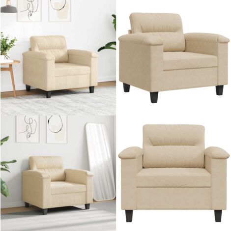 Chaise de canapé crème 60 cm tissu microfibre - Fauteuil - Chaise De Canapé - Canapé Créme - Canapé Moderne - Canapé Design - Home & Living