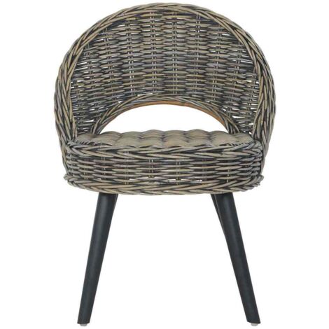 Chaise de canapé rotin kubu noir