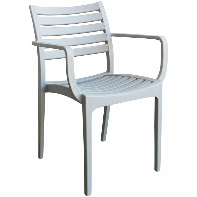 Magazzini Cosma - Chaise de chaise de jardin en résine extractible avec session et Lyndon Horizontal Sage à lattes et dossier Grey - Grey