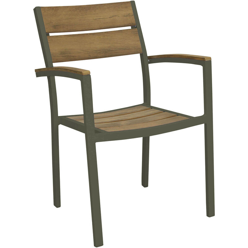 Jardin de chaise de chaise de jardin extractive avec structure en aluminium et effet d'effet de polywood Antares DarkGrey - DarkGrey