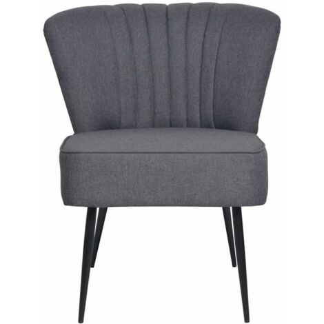 Chaise de cocktail gris foncé tissu