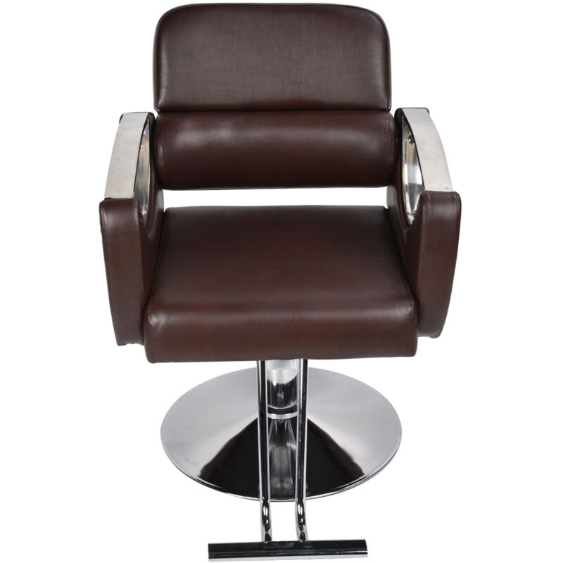 Chaise de coiffure rétro réglable en hauteur avec rotation à 360 degrés pour salon de beauté