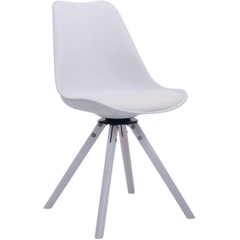 Chaise de conception pivotante Troyes comme White Round, Weiß