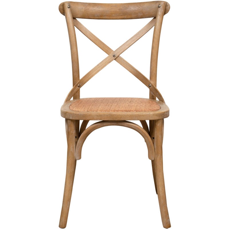 Biscottini - Chaise de cuisine 47x86x52 Chaise de salle à manger Chaise en bois et rotin Chaises de restaurant modernes Chaise Thonet vintage
