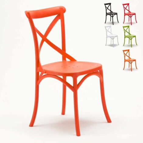 Chaise de cuisine bar et restaurant en polypropylène Vintage Paesana Cross design