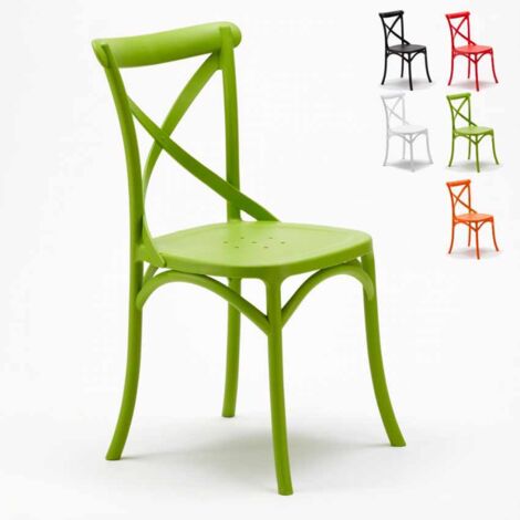 Chaise de cuisine bar et restaurant en polypropylène Vintage Paesana Cross design