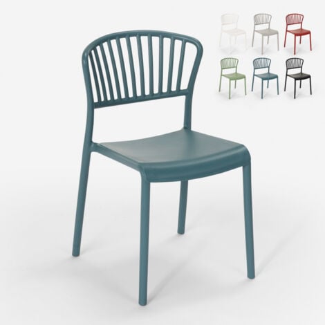 Chaise de cuisine bar restaurant extérieur au design moderne en polypropylène Vivienne - Bleu