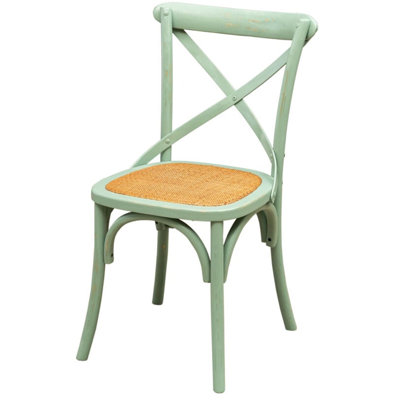 Biscottini - Chaise de cuisine Chaise de salle à manger 47x86x52 Chaise en bois rotin Thonet Chaise moderne restaurant jardin Chaise vintage