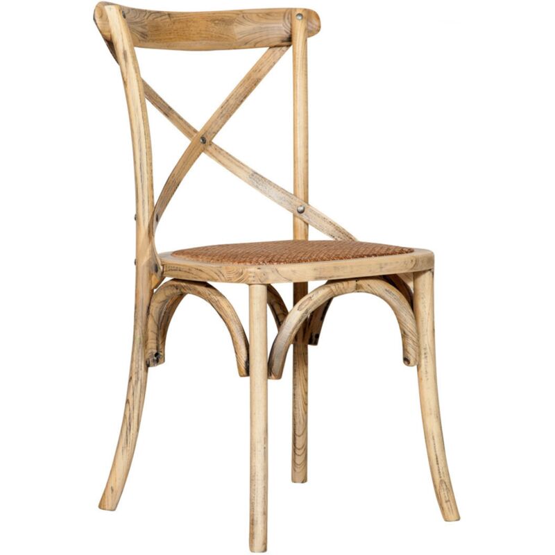 Biscottini – Chaise Thonet en frêne massif avec assise en rotin – Style vintage rustique – Dimensions 50x52x90 cm – Confort optimal pour salle à