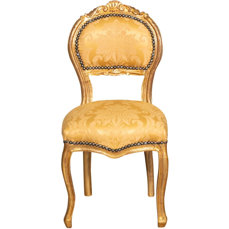 Biscottini - Chaise de cuisine en bois Chaise de salle à manger 44x89x44 cm Fauteuil en bois et tissu Fauteuil de chambre rembourré baroques