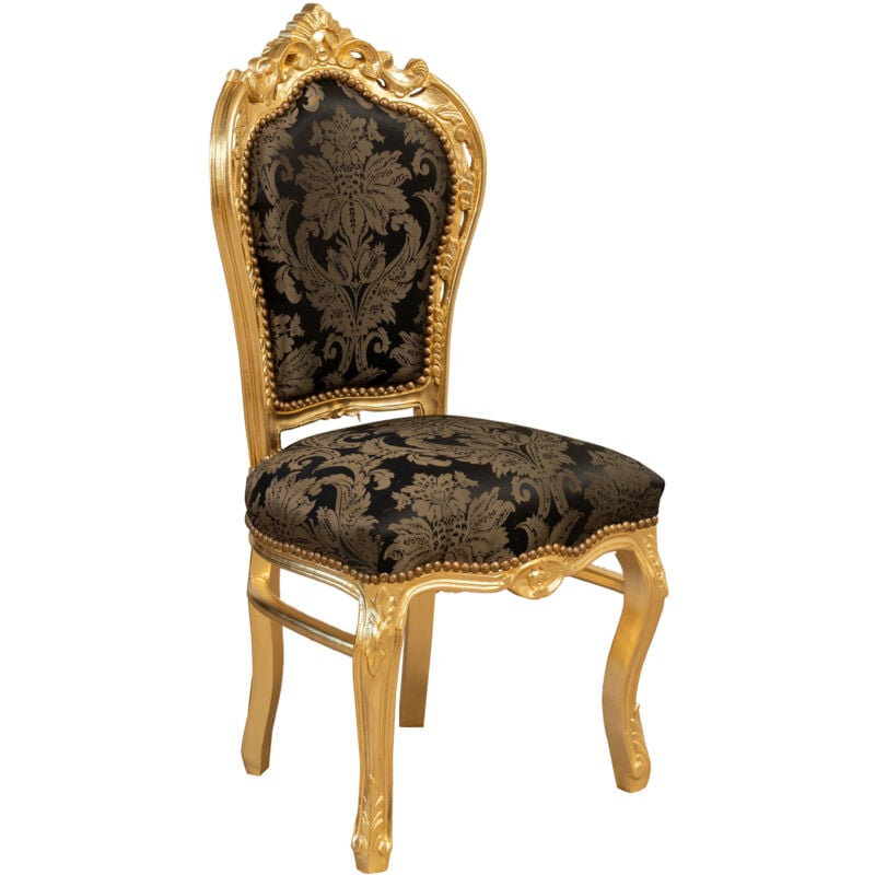 Biscottini - Chaise de cuisine en bois Chaise de salle à manger en bois Chaise tapissée 107x55x48 cm Fauteuil de salon Fauteuil style baroque