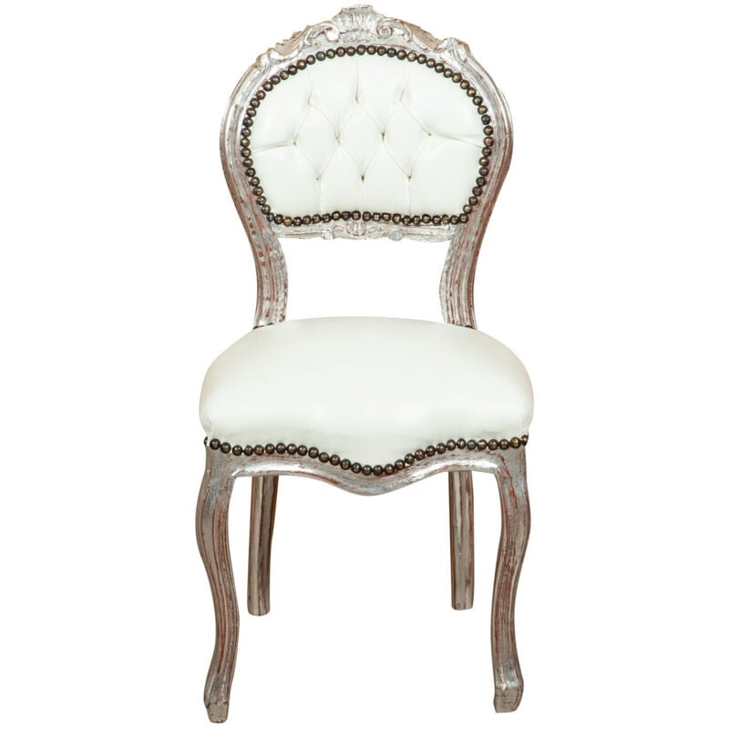 Biscottini - Chaise de cuisine en bois Chaise salle à manger 44x89x41 cm Chaise de chambre rembourrée Fauteuil salon baroque Style français