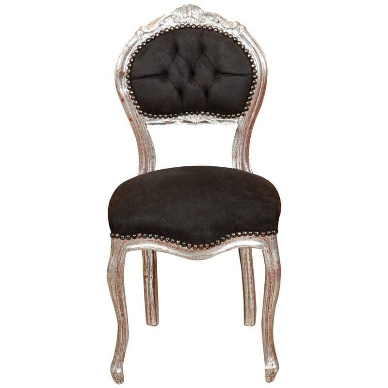 Chaise de cuisine en bois Chaise salle à manger 44x89x41 cm Chaise de chambre rembourrée Fauteuil salon baroque Style français