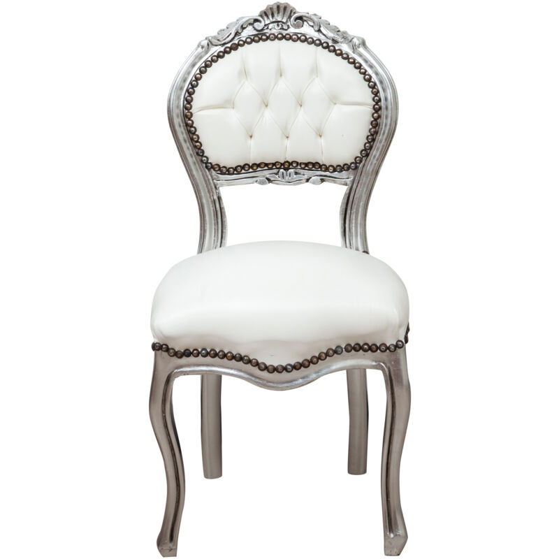 Chaise de cuisine en bois Chaise salle à manger 44x89x41 cm Chaise de chambre rembourrée Fauteuil salon baroque Style français