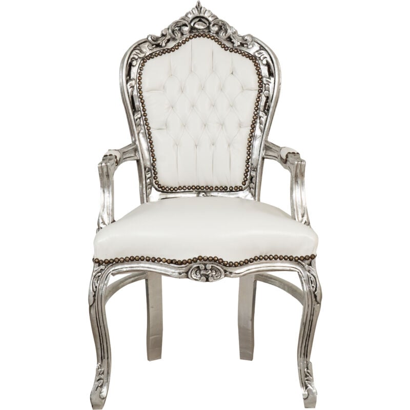 Biscottini - Chaise de cuisine en bois Chaise salle à manger 60x105x60 cm Fauteuil rembourré Chaises avec accoudoirs Chaises de salon Baroque