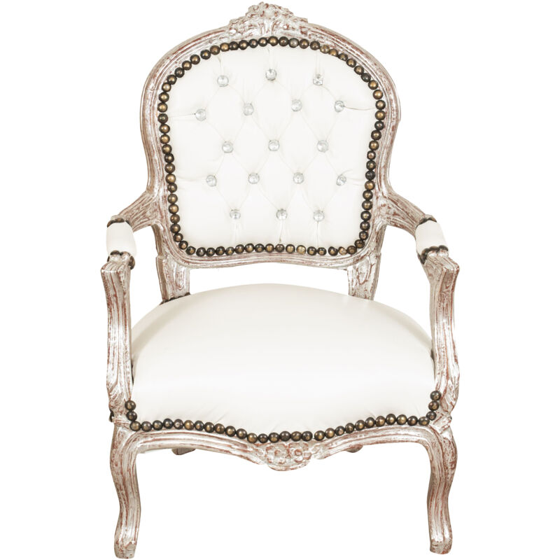 Chaise de cuisine et de salle à manger en bois pour enfants Fauteuil lit rembourré avec accoudoirs 72x50x49 cm Style français