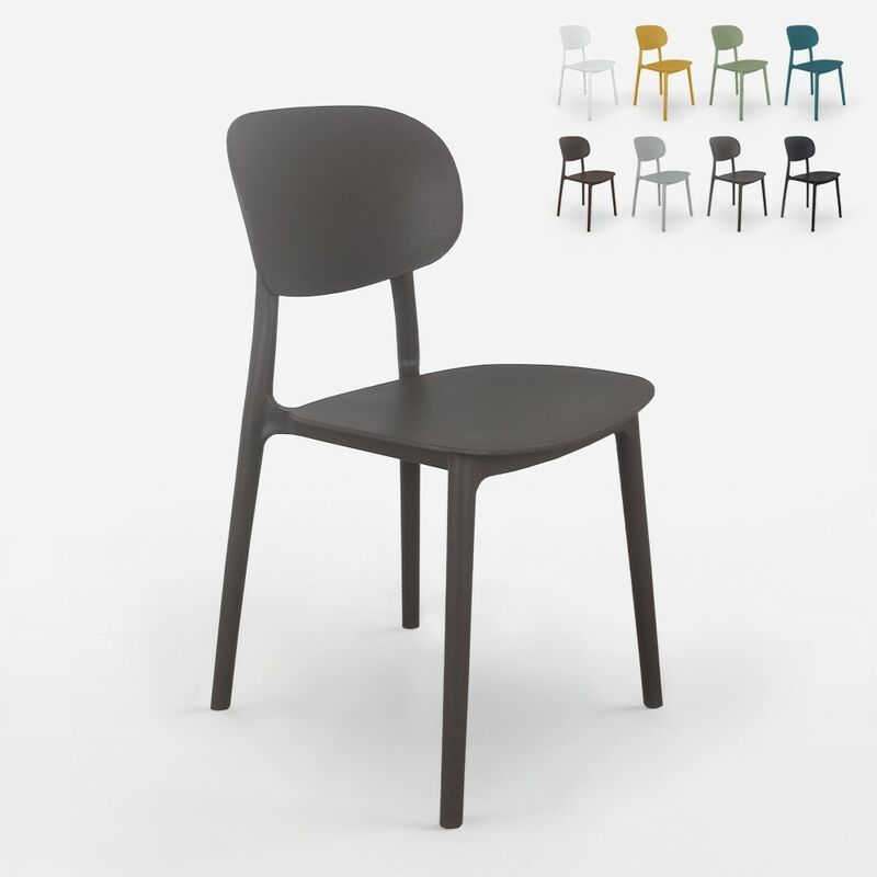 Ahd Amazing Home Design - Chaise de cuisine et d'extérieur design moderne en polypropylène Nantes Couleur: Gris foncé