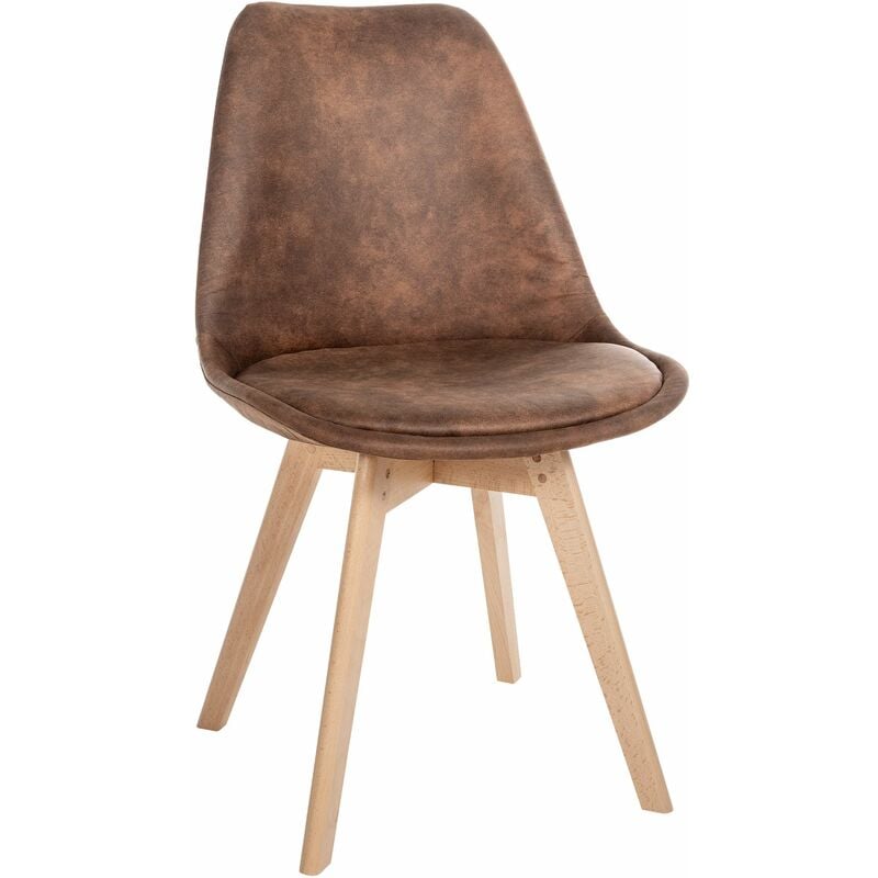 CLP - Chaise de salle à manger / cuisine Linares Marron Similicuir