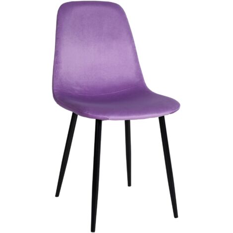 Chaise de cuisine napier rembourré violet, velours