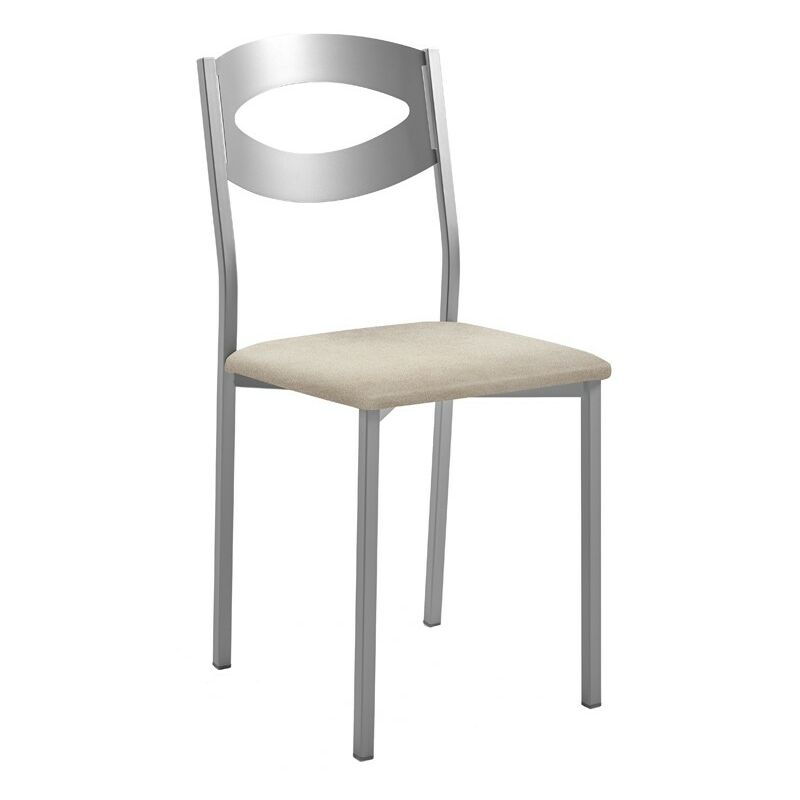 chaise de cuisine olga avec structure en aluminium 38 x 86 x 47 cm revêtement : domus fumée