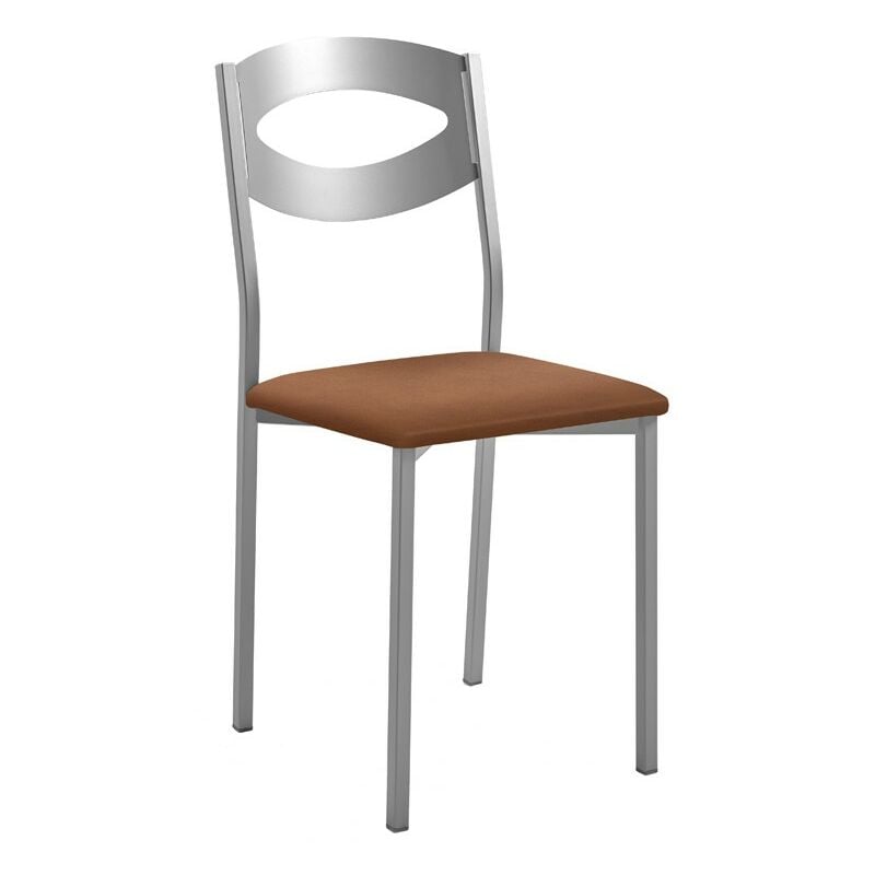 fanmuebles - chaise de cuisine olga avec structure en aluminium 38 x 86 x 47 cm revêtement : domus terra