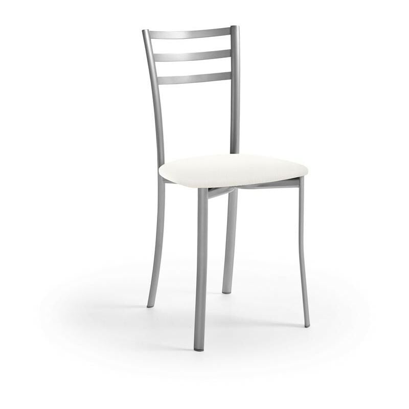 Chaise de cuisine rembourrée Estefanía 40 x 87 x 48 mcm Revêtement : Michigan Blanc