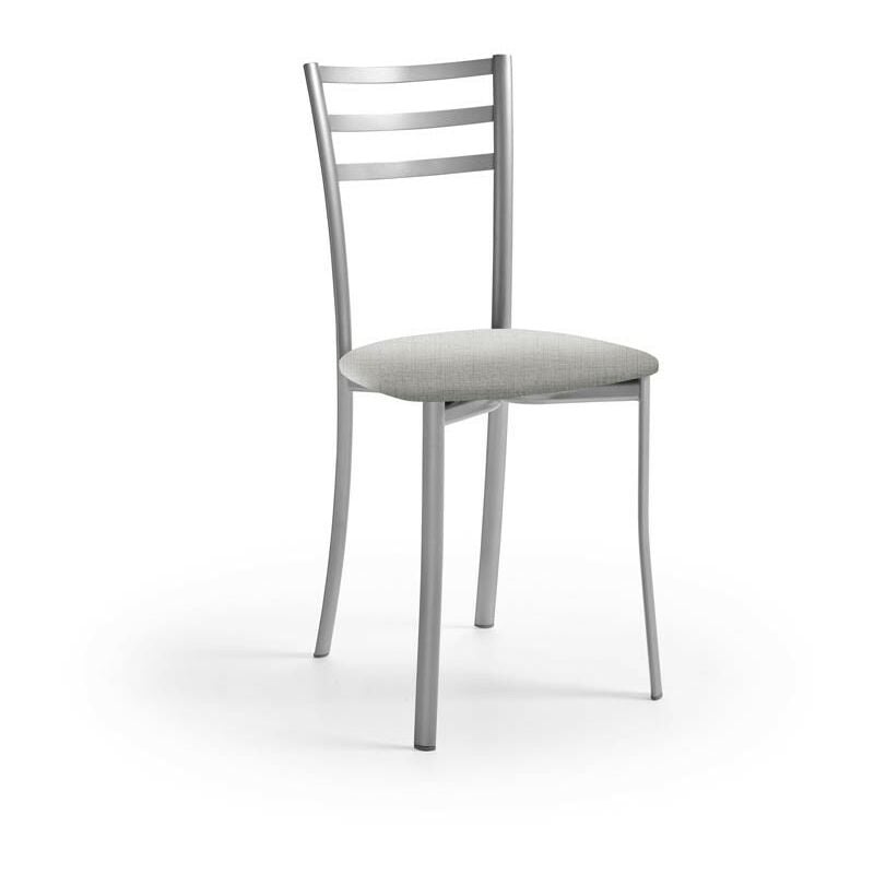 Chaise de cuisine rembourrée Estefanía 40 x 87 x 48 mcm Revêtement : Michigan Silver