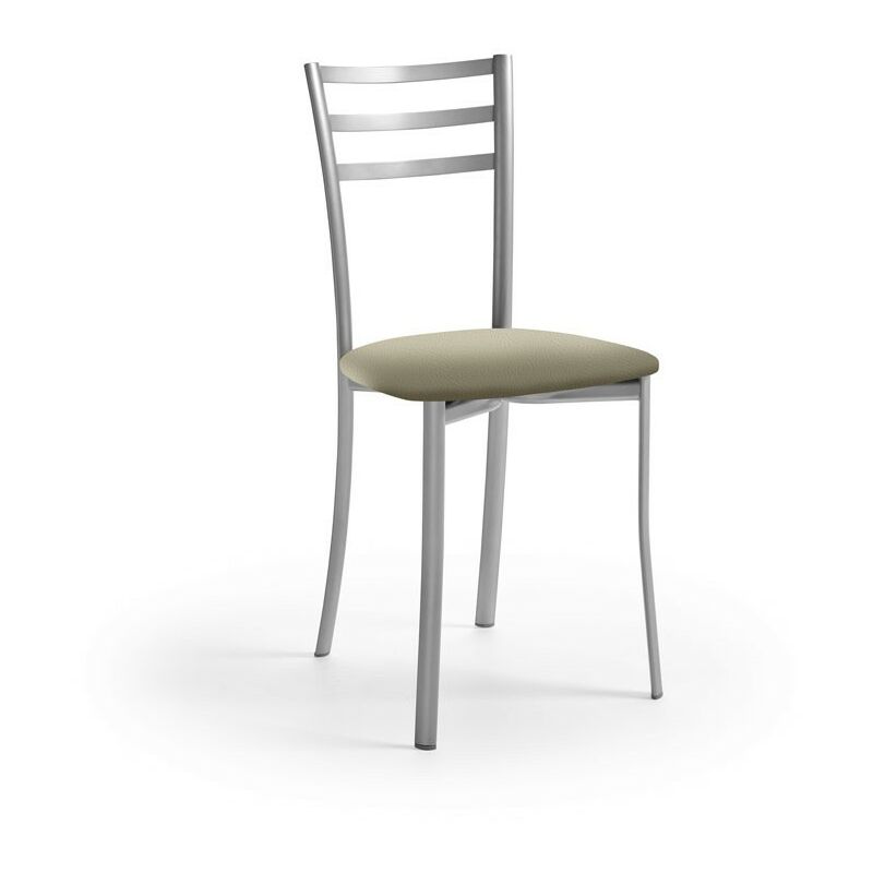 Chaise de cuisine rembourrée Estefanía 40 x 87 x 48 mcm Revêtement : Vison Argenté