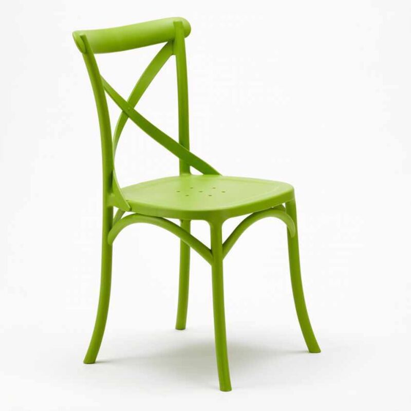 Ahd Amazing Home Design – Chaise de cuisine vintage en polypropylène – Design rétro ergonomique – Couleur vert – Dimensions 89x50x43 cm – Hauteur