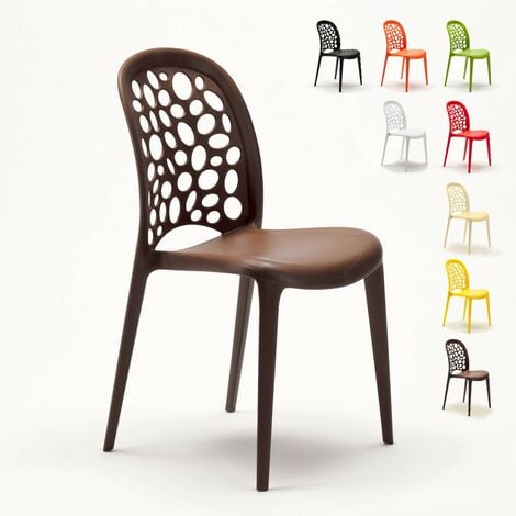 Chaise de cuisine salle à manger et bar empilable Design WEDDING Holes Messina