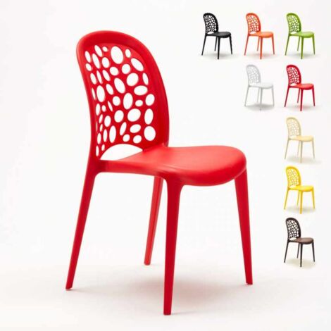 Chaise de cuisine salle à manger et bar empilable Design WEDDING Holes Messina