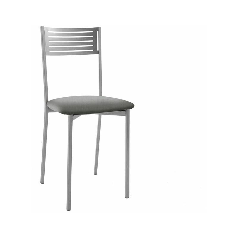 fanmuebles - chaise de cuisine valencia avec structure en métal aluminium 40 x 86 x 44 cm revêtement : michigan steel