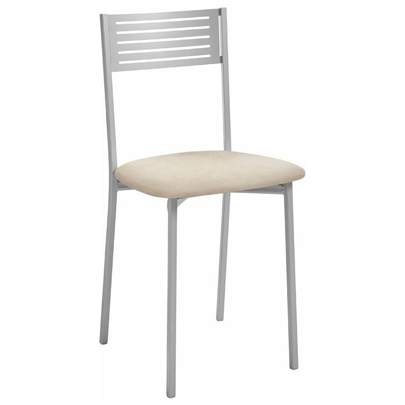 fanmuebles - chaise de cuisine valencia avec structure en métal aluminium 40 x 86 x 44 cm revêtement : domus fumée