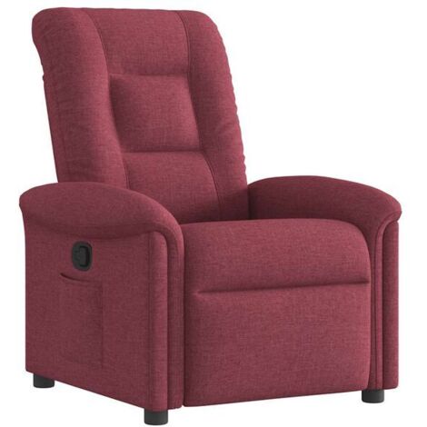 Chaise de détente en tissu, design ergonomique, couleur bordeaux profond – Assise confortable pour salon, bureau ou chambre
