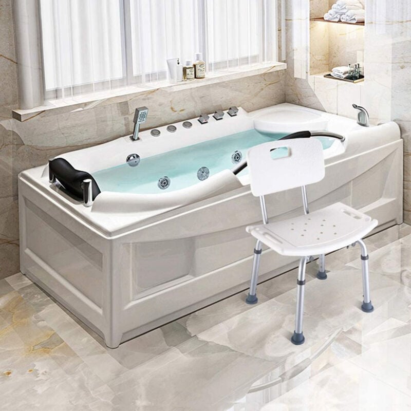 Chaise de douche Aluminium hdpe 512670-83.5cm Blanc