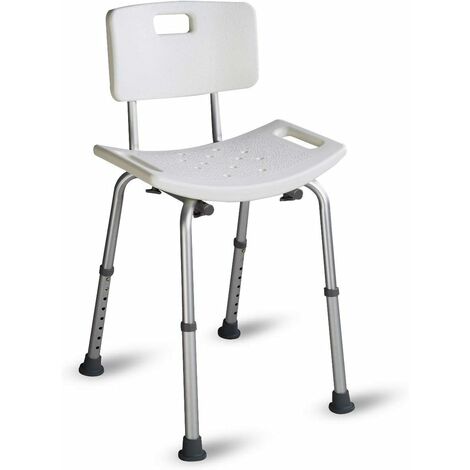 Chaise de douche avec dossier siège de douche ergonomique hauteur réglable 150 kg