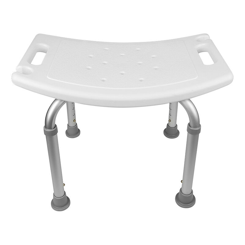 Chaise de douche courbée à hauteur réglable 51 39 60.5cm (avec trou de douche) - Aqrau