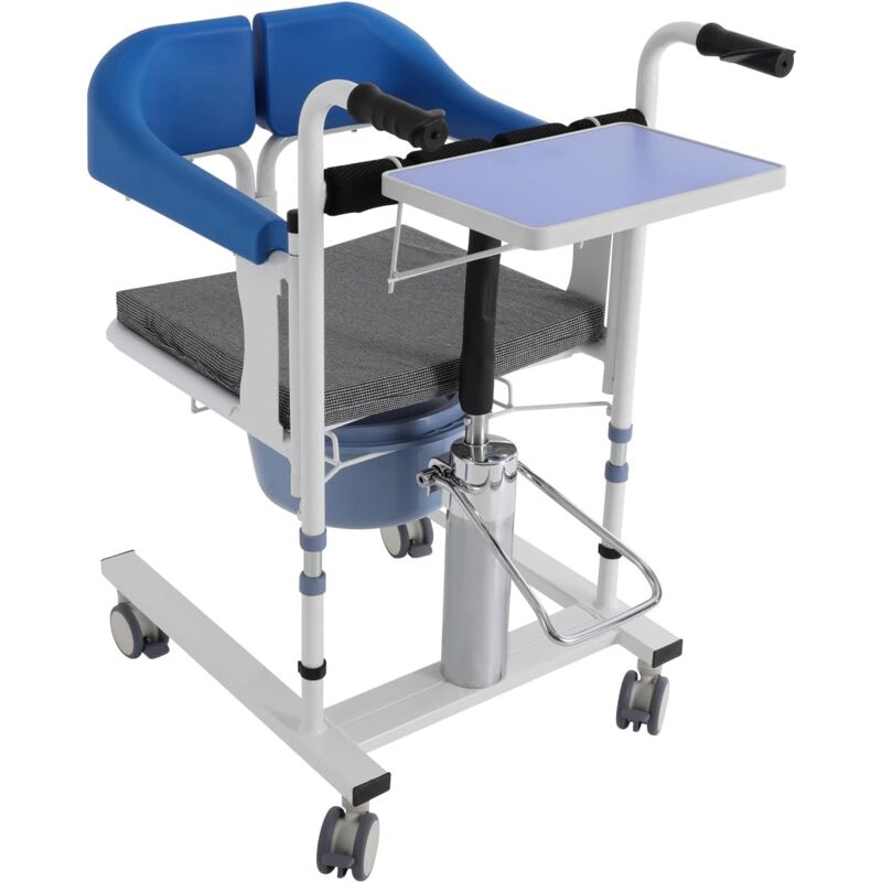 Chaise de douche pliable, Patientenlifter Chaise de transfert, Chaise de douche réglable en hauteur Avec roulettes, Charge maximale : 100 kg, Pour