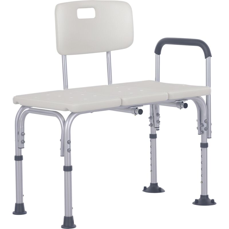 Chaise de douche réglable en hauteur, banc de transfert de bain antidérapant pour personnes âgées et personnes handicapées, avec accoudoirs et