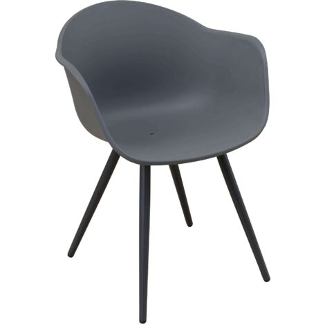 Chaise de fauteuil en plein air avec des jambes en aluminium et une séance Creta Black