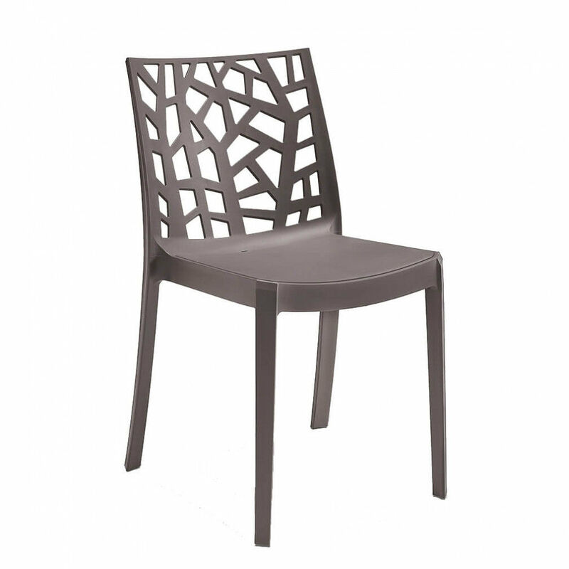 Gardeness - Chaise de fauteuil équipable dans des bars et restaurants en résine extérieure internes avec un dossier décoré Floreal Senza braccioli