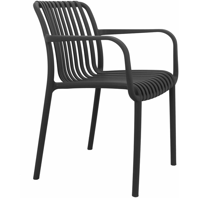 Gardeness - Chaise de fauteuil extérieur extrême à l'intérieur des bars et restaurants en résine avec effet de corde bonal Black - Black