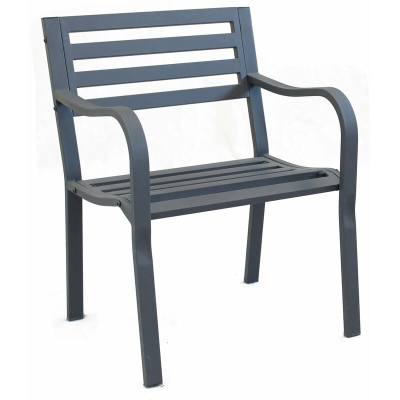 Chaise de fauteuil jardin avec structure en acier assis et dossier d'effet de salon Black
