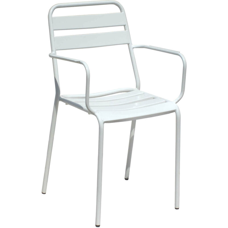 Magazzini Cosma - Chaise de fauteuil sans extrait avec structure en métal et siège avec effet lond White - White