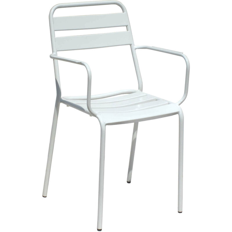 Chaise de fauteuil sans extrait avec structure en métal et siège avec effet lond White - White