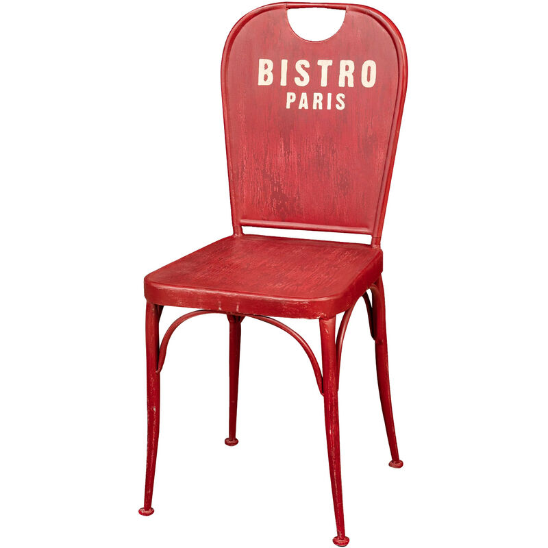 Biscottini - Chaise en fer forgé 43x48x92 cm Chaises anciennes en fer Bistro Chaise de jardin et terrasse Style Vintage Extérieur Intérieur - blanc
