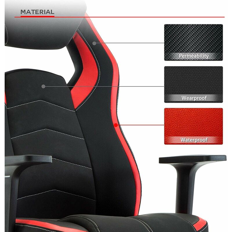 Chaise de Gamer Ergonomique, Fauteuil de Bureau Pivotant, Dossier Haut, Assis Rembourré, Hauteur Réglable , Rouge IntimaTe WM Heart Chaise de Gamer Ergonomique, Fauteuil de Bureau Pivotant, Dossier Haut, Assis Rembourré, Hauteur Réglable , Rouge IntimaTe WM Heart