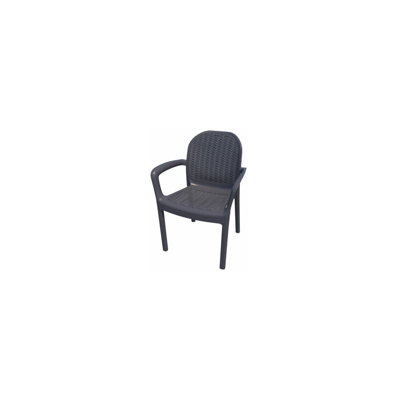 Garden Life - fauteuil en résine de rotin miranda noir - 8298-06